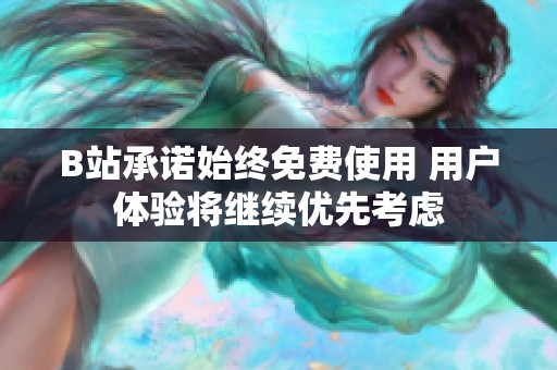 B站承诺始终免费使用 用户体验将继续优先考虑
