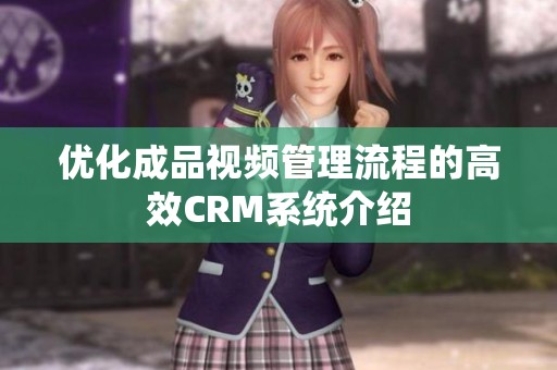 优化成品视频管理流程的高效CRM系统介绍