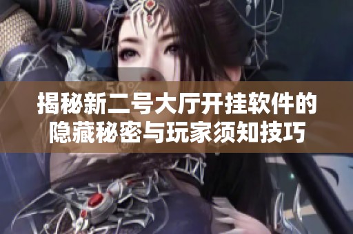 揭秘新二号大厅开挂软件的隐藏秘密与玩家须知技巧