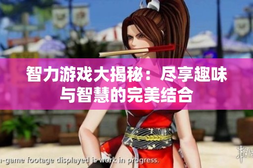 智力游戏大揭秘：尽享趣味与智慧的完美结合