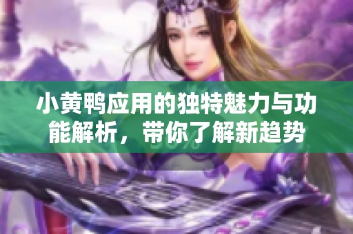 小黄鸭应用的独特魅力与功能解析，带你了解新趋势