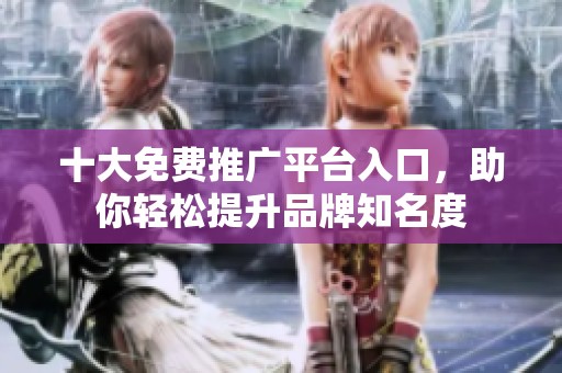 十大免费推广平台入口，助你轻松提升品牌知名度