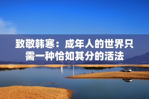 致敬韩寒：成年人的世界只需一种恰如其分的活法