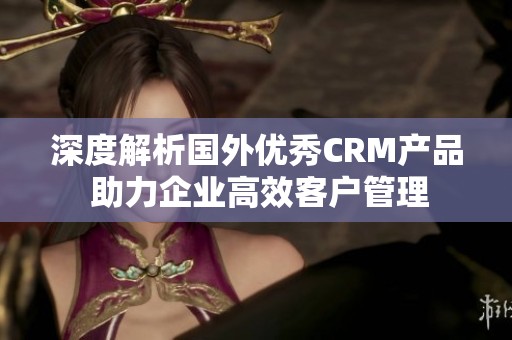 深度解析国外优秀CRM产品 助力企业高效客户管理