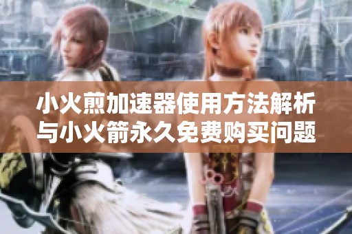 小火煎加速器使用方法解析与小火箭永久免费购买问题探讨