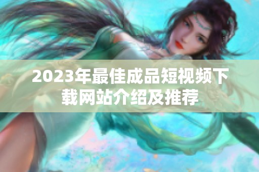 2023年最佳成品短视频下载网站介绍及推荐