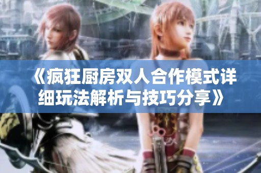 《疯狂厨房双人合作模式详细玩法解析与技巧分享》