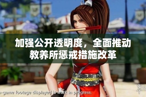 加强公开透明度，全面推动教养所惩戒措施改革