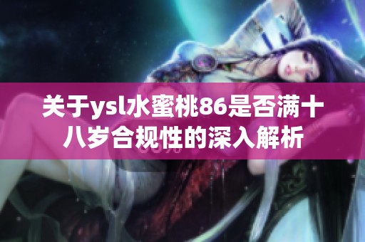 关于ysl水蜜桃86是否满十八岁合规性的深入解析