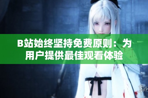 B站始终坚持免费原则：为用户提供最佳观看体验