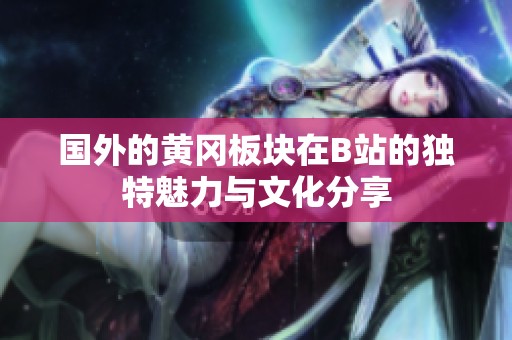 国外的黄冈板块在B站的独特魅力与文化分享