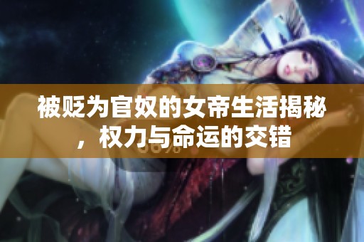 被贬为官奴的女帝生活揭秘，权力与命运的交错