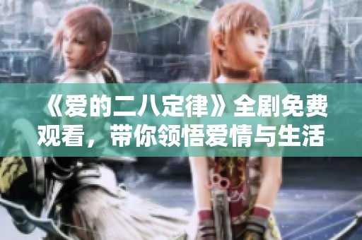 《爱的二八定律》全剧免费观看，带你领悟爱情与生活的真谛