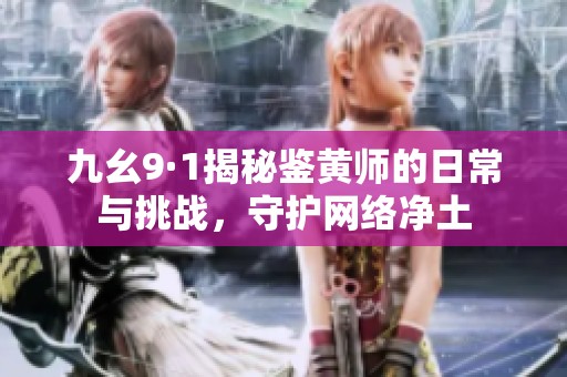 九幺9·1揭秘鉴黄师的日常与挑战，守护网络净土
