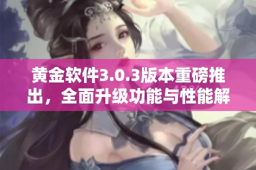 黄金软件3.0.3版本重磅推出，全面升级功能与性能解析