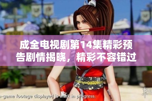 成全电视剧第14集精彩预告剧情揭晓，精彩不容错过！