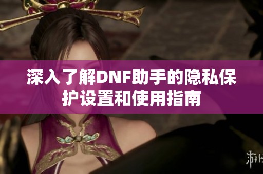 深入了解DNF助手的隐私保护设置和使用指南