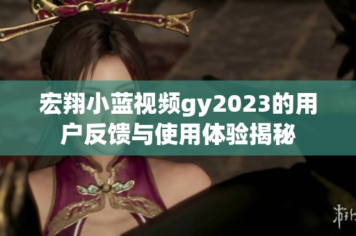 宏翔小蓝视频gy2023的用户反馈与使用体验揭秘