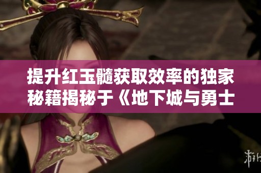 提升红玉髓获取效率的独家秘籍揭秘于《地下城与勇士》起源版本