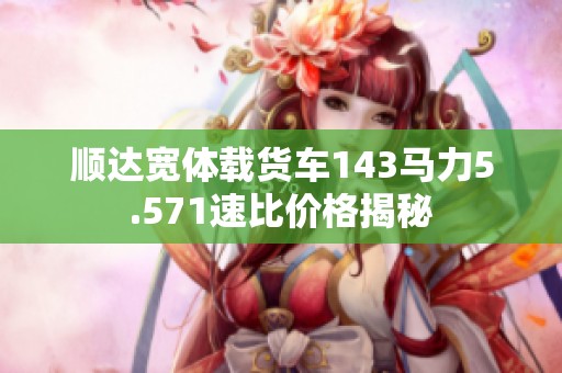 顺达宽体载货车143马力5.571速比价格揭秘