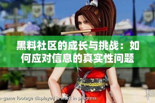 黑料社区的成长与挑战：如何应对信息的真实性问题
