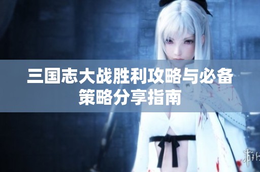 三国志大战胜利攻略与必备策略分享指南
