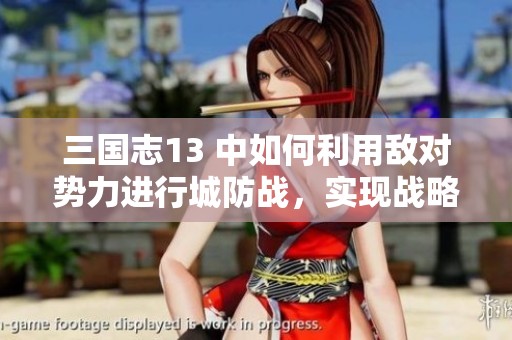 三国志13 中如何利用敌对势力进行城防战，实现战略反击与逆转局势的方法分享