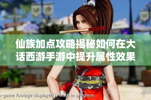 仙族加点攻略揭秘如何在大话西游手游中提升属性效果获取最佳游戏体验
