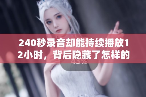 240秒录音却能持续播放12小时，背后隐藏了怎样的技术与故事