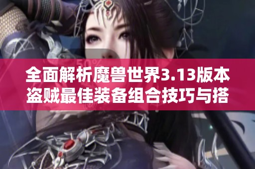 全面解析魔兽世界3.13版本盗贼最佳装备组合技巧与搭配策略
