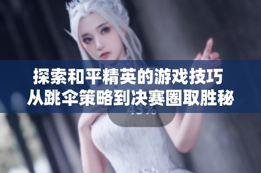 探索和平精英的游戏技巧 从跳伞策略到决赛圈取胜秘籍全面揭秘