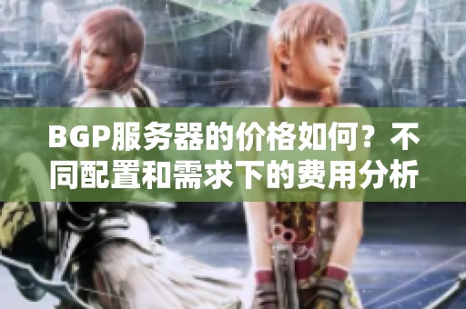 BGP服务器的价格如何？不同配置和需求下的费用分析