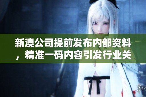 新澳公司提前发布内部资料，精准一码内容引发行业关注与热议