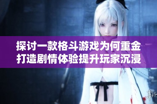 探讨一款格斗游戏为何重金打造剧情体验提升玩家沉浸感和游戏价值