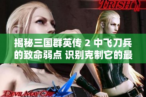 揭秘三国群英传 2 中飞刀兵的致命弱点 识别克制它的最佳兵种选择