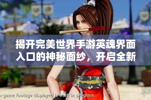 揭开完美世界手游英魂界面入口的神秘面纱，开启全新冒险征程之旅
