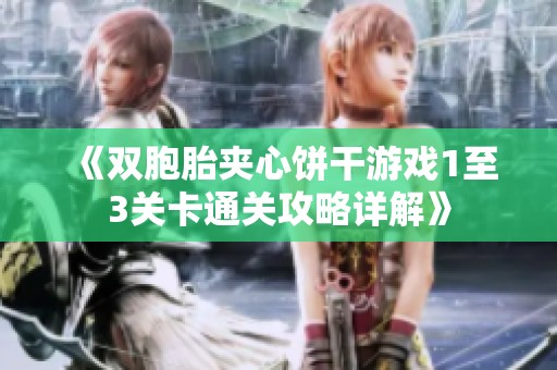 《双胞胎夹心饼干游戏1至3关卡通关攻略详解》