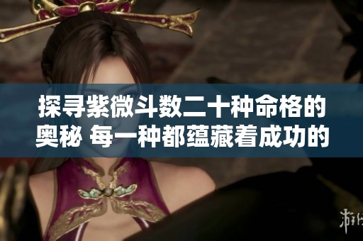 探寻紫微斗数二十种命格的奥秘 每一种都蕴藏着成功的潜力与智慧