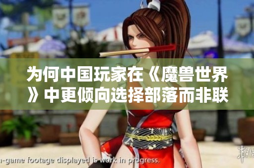 为何中国玩家在《魔兽世界》中更倾向选择部落而非联盟阵营分析