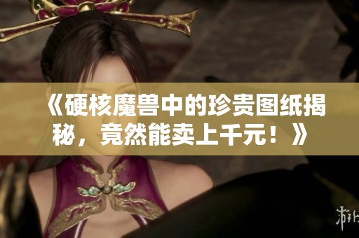 《硬核魔兽中的珍贵图纸揭秘，竟然能卖上千元！》