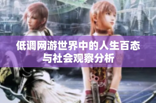 低调网游世界中的人生百态与社会观察分析