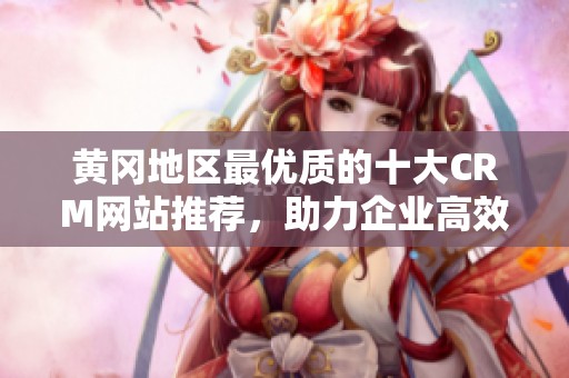 黄冈地区最优质的十大CRM网站推荐，助力企业高效管理客户关系