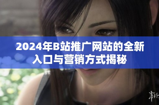 2024年B站推广网站的全新入口与营销方式揭秘
