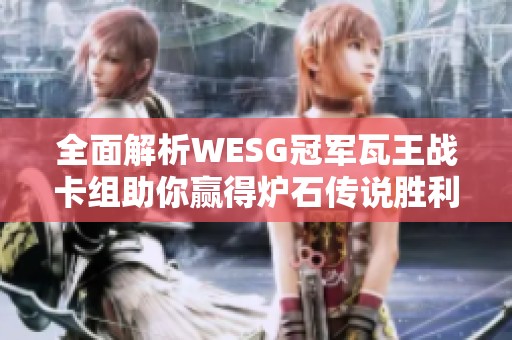 全面解析WESG冠军瓦王战卡组助你赢得炉石传说胜利