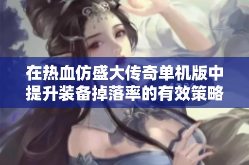 在热血仿盛大传奇单机版中提升装备掉落率的有效策略与方法