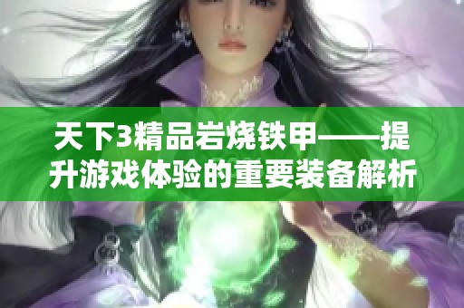 天下3精品岩烧铁甲——提升游戏体验的重要装备解析与推荐