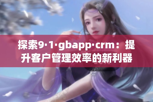 探索9·1·gbapp·crm：提升客户管理效率的新利器
