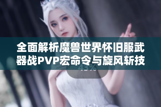 全面解析魔兽世界怀旧服武器战PVP宏命令与旋风斩技巧