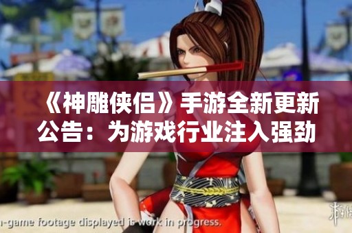 《神雕侠侣》手游全新更新公告：为游戏行业注入强劲动力与活力