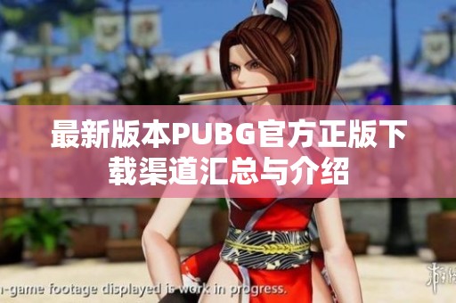 最新版本PUBG官方正版下载渠道汇总与介绍